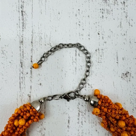 Women’s Jewelry Chunky Bead Necklace Orange - Picture 6 of 8